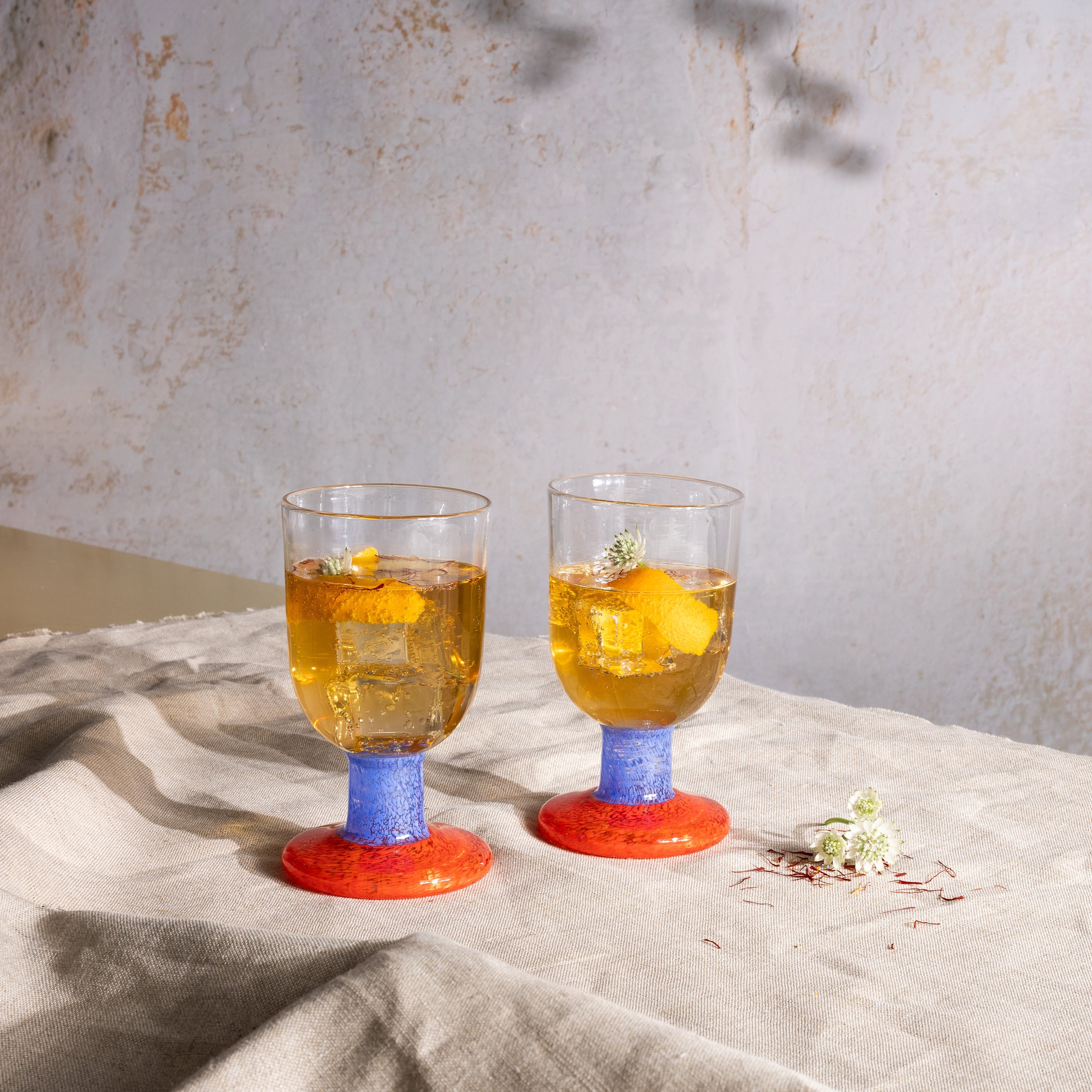 Cherry Drop Stemmed Glass