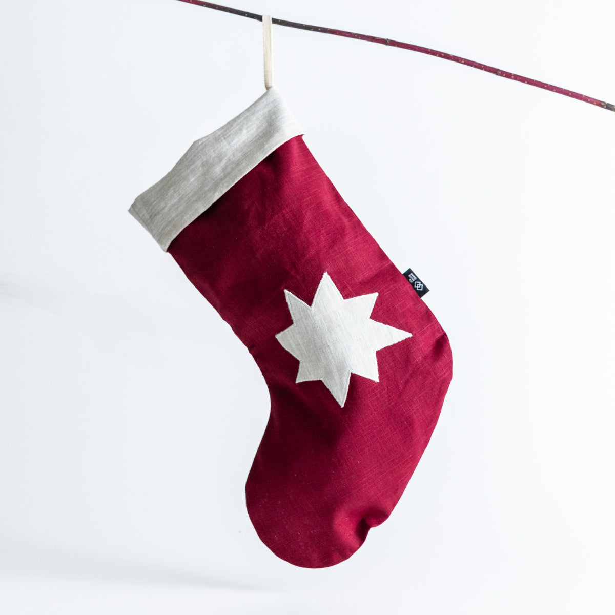 Linen Christmas Stocking