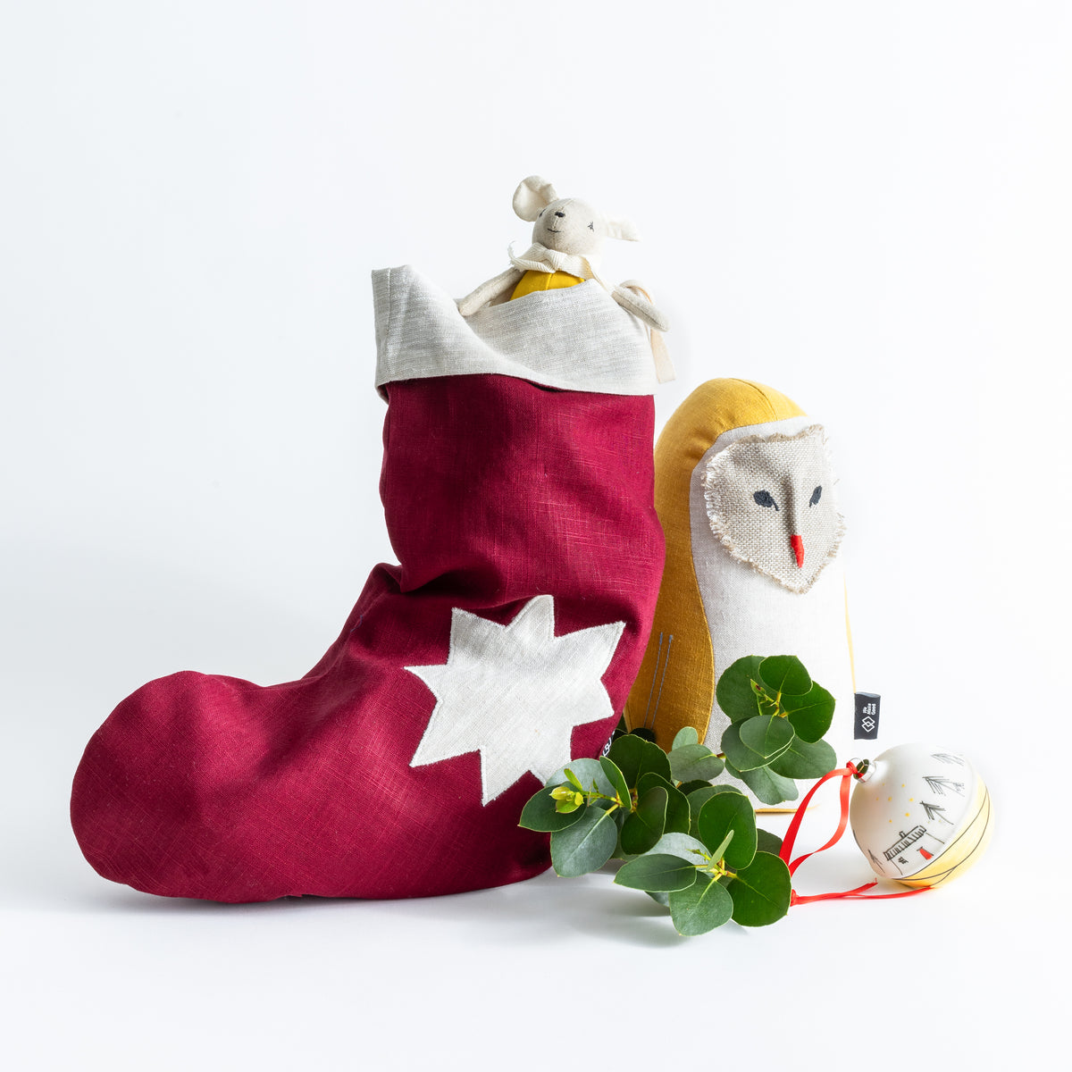 Linen Christmas Stocking
