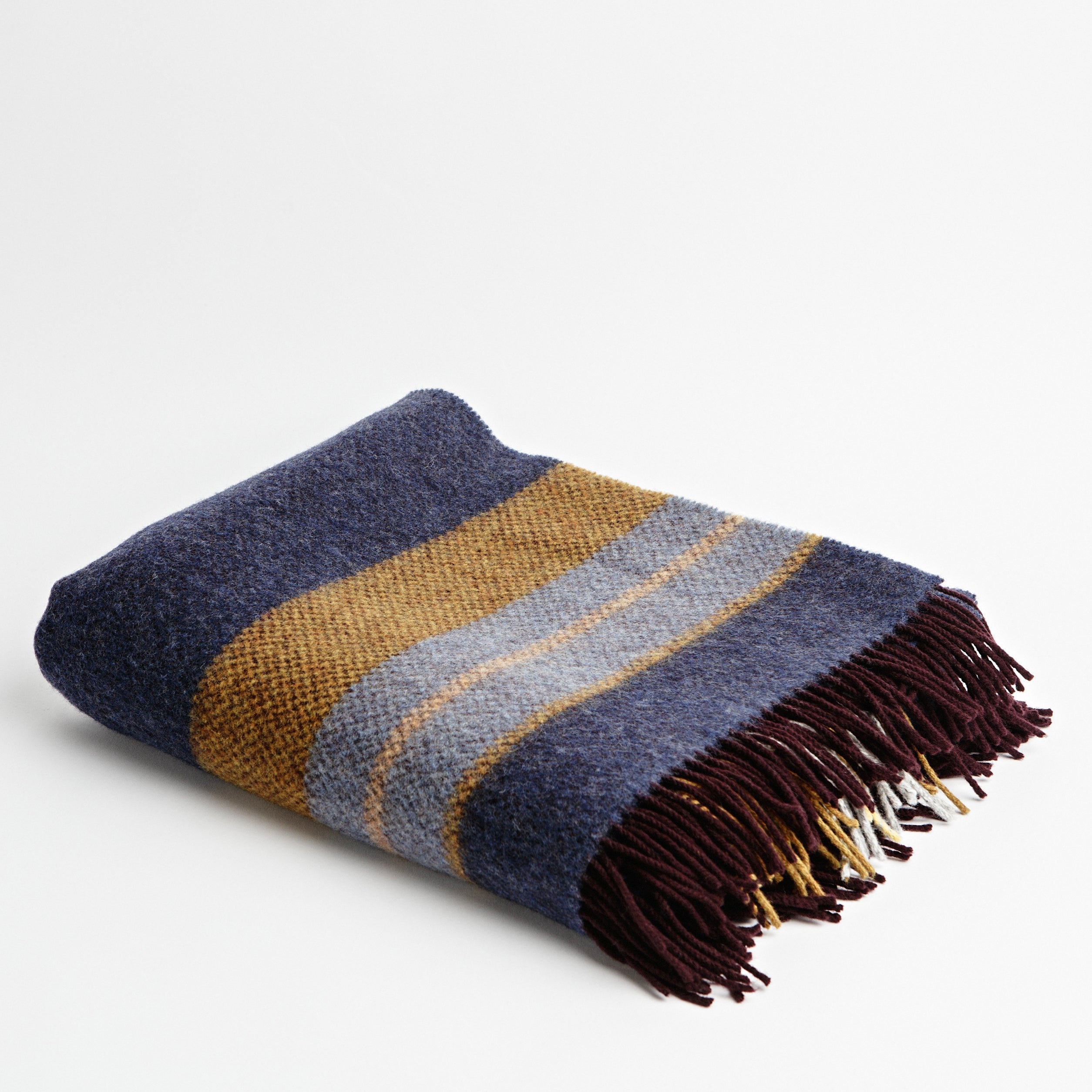 Navy Mustard Checkered Throw