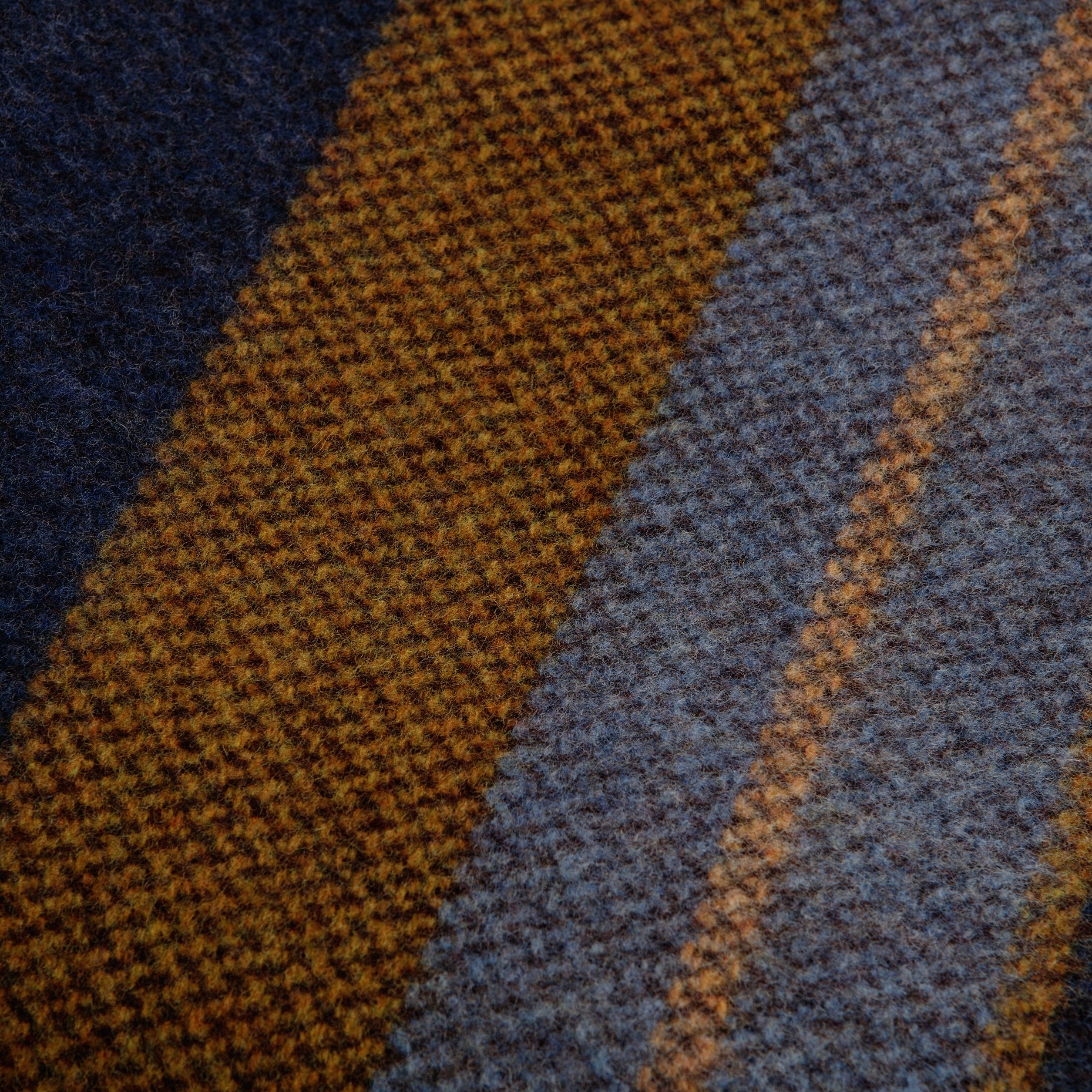 Navy Mustard Checkered Throw